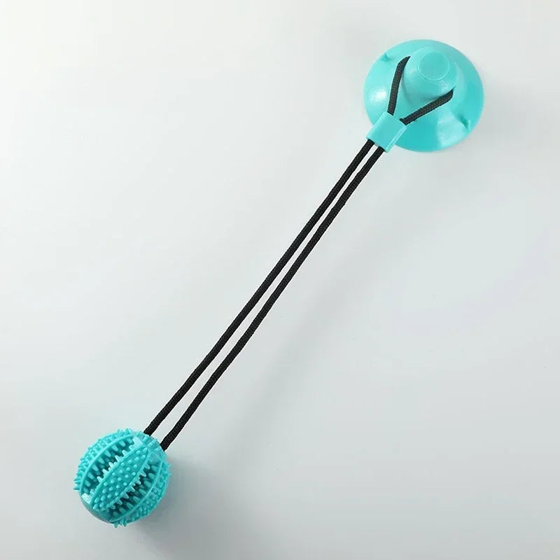 Dog Toys Chew Suction Cup Tug of War Interactive TPR Ball Slow Feeder Elastic Rope Pet Puppy Molar Bite Grinding Teeth Cleaning