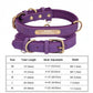 Personalized Customized Leather ID Nameplate Dog Collar Soft Padded Dogs Collars Free Engraving Name for Small Medium Large Dogs