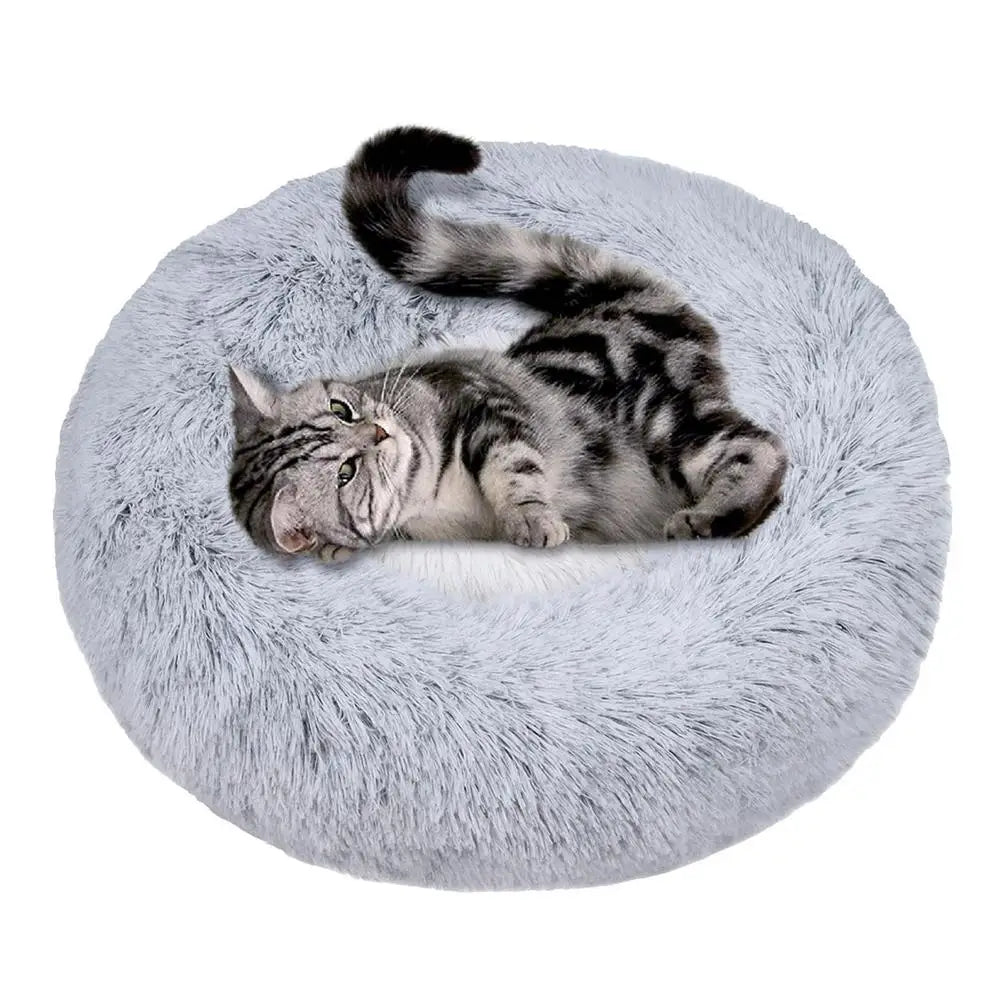 Cuddler for Small Medium Pets For Dogs Cats Round Donut Pet Bed 40cm 50cm 60cm Fluffy Soft Dog Cat Bed Anti-anxiety