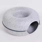 Donut Cat Tunnel Bed Pets House Felt Pet Cat Cave Interactive Toys Round Wool Felt Pet Bed Cat Training Toy Cat House