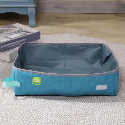 Bac à Litière Semi-Fermé Pliable et Étanche pour Chat