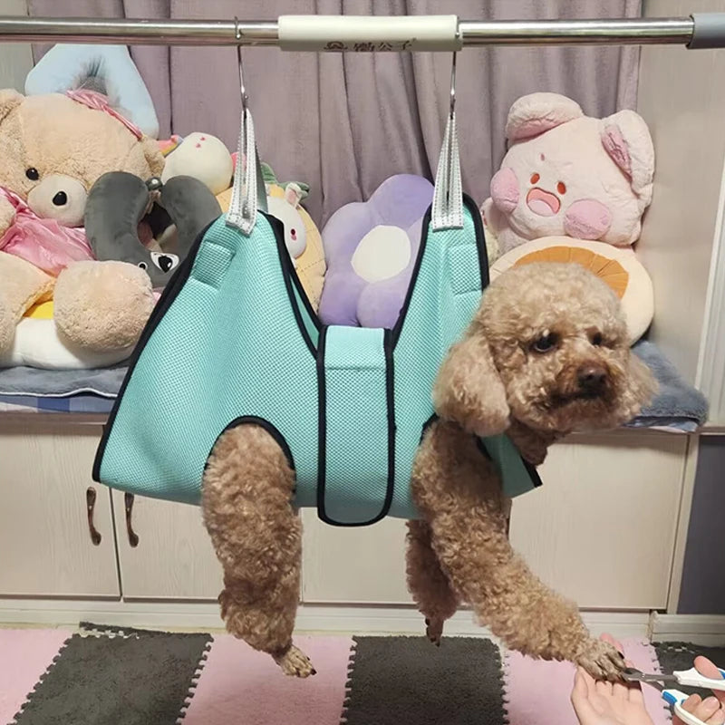Pet Grooming Hammock Harness Nail Trimming Pet Hammock Small Dog Groming Sling for Small Dogs with Security Strap Sling