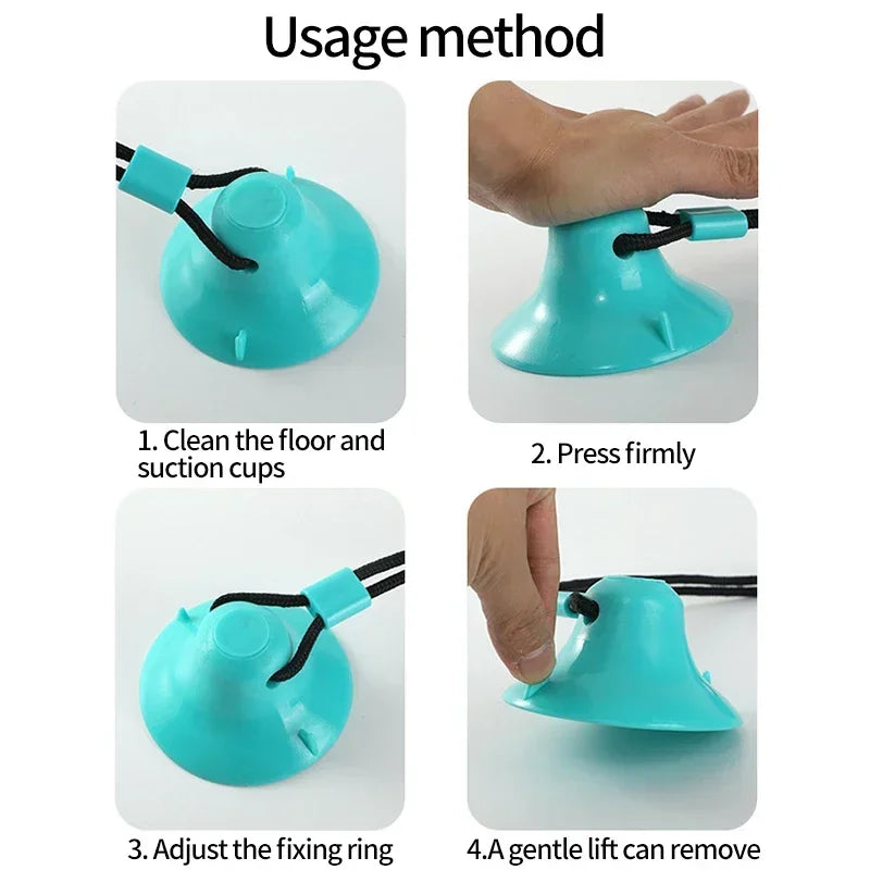 Dog Toys Chew Suction Cup Tug of War Interactive TPR Ball Slow Feeder Elastic Rope Pet Puppy Molar Bite Grinding Teeth Cleaning