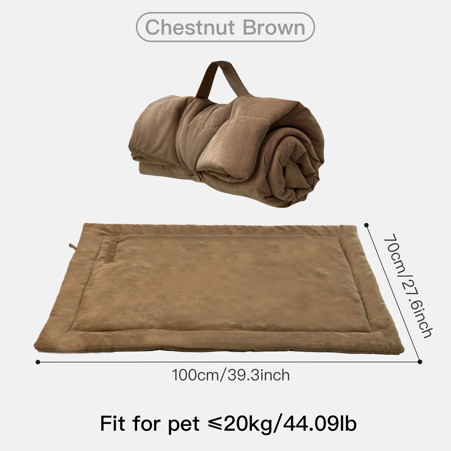 Outdoor  Portable Dog Mat, Roll-Up Washable Pet Bed for Travel, Large Foldable Mat for Dogs & Cats