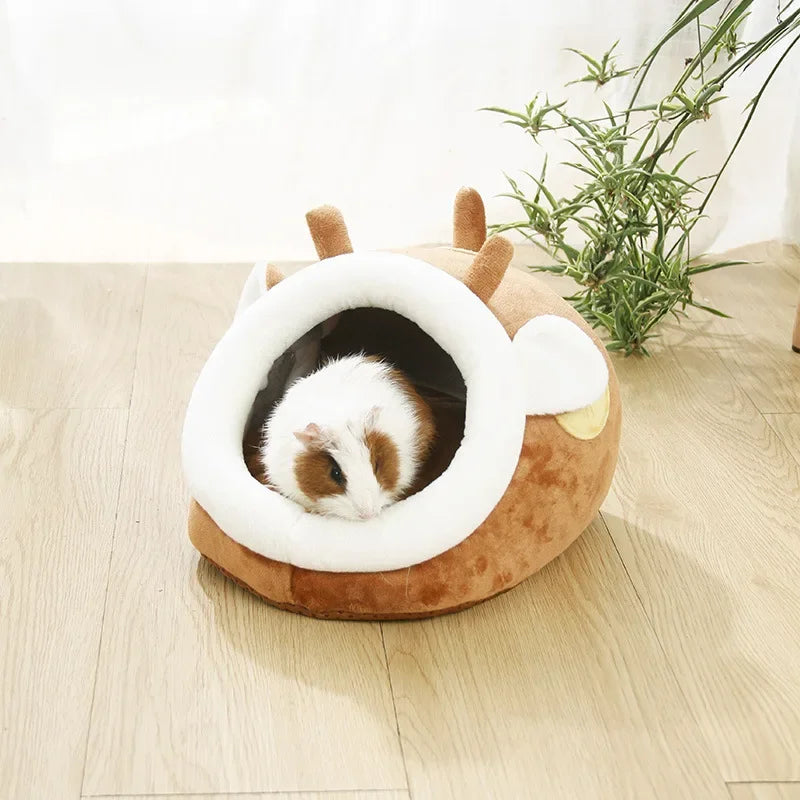 Guinea Pig Bed Hamster Soft Hideout House Small Pet Animals Warm Nest Cage for Bunny Rabbit Sugar Glider Chinchilla Hedgehog