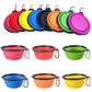 Folding Portable Silicone Dog Feeder Bowl 2 In 1 Pet Dispenser Outdoor Travel Dog Cat with Carabiner Bottle Food Water Container