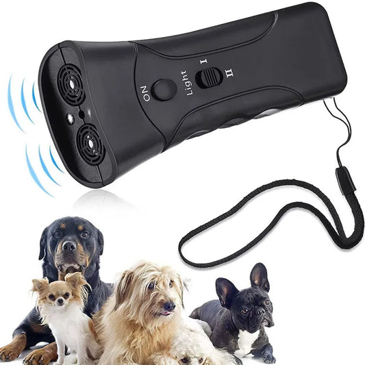 Ultrasonic Dog Barking Deterrent Trainer with LED Light Stop Bark Control Device for Pets Training