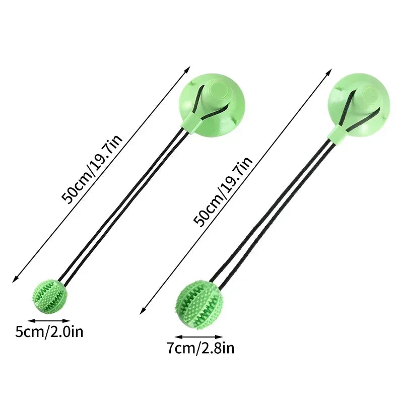 Dog Toys Chew Suction Cup Tug of War Interactive TPR Ball Slow Feeder Elastic Rope Pet Puppy Molar Bite Grinding Teeth Cleaning