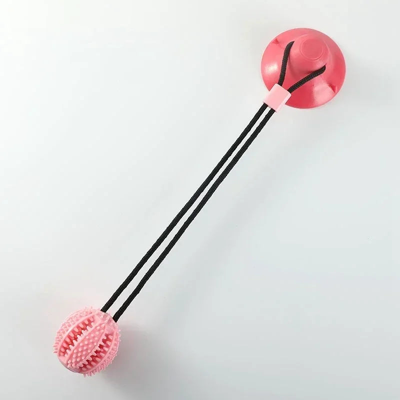 Dog Toys Chew Suction Cup Tug of War Interactive TPR Ball Slow Feeder Elastic Rope Pet Puppy Molar Bite Grinding Teeth Cleaning