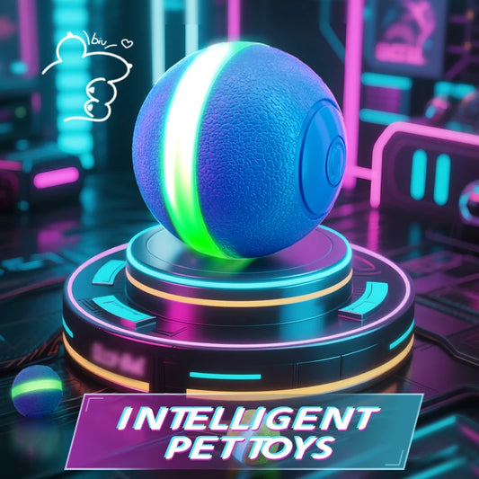 Silent Electric Smart Ball Cat Toys Automatic Rolling Interactive Ball USB LED Light Pet Toy Dog Cat Teaser Training 1～2pcs