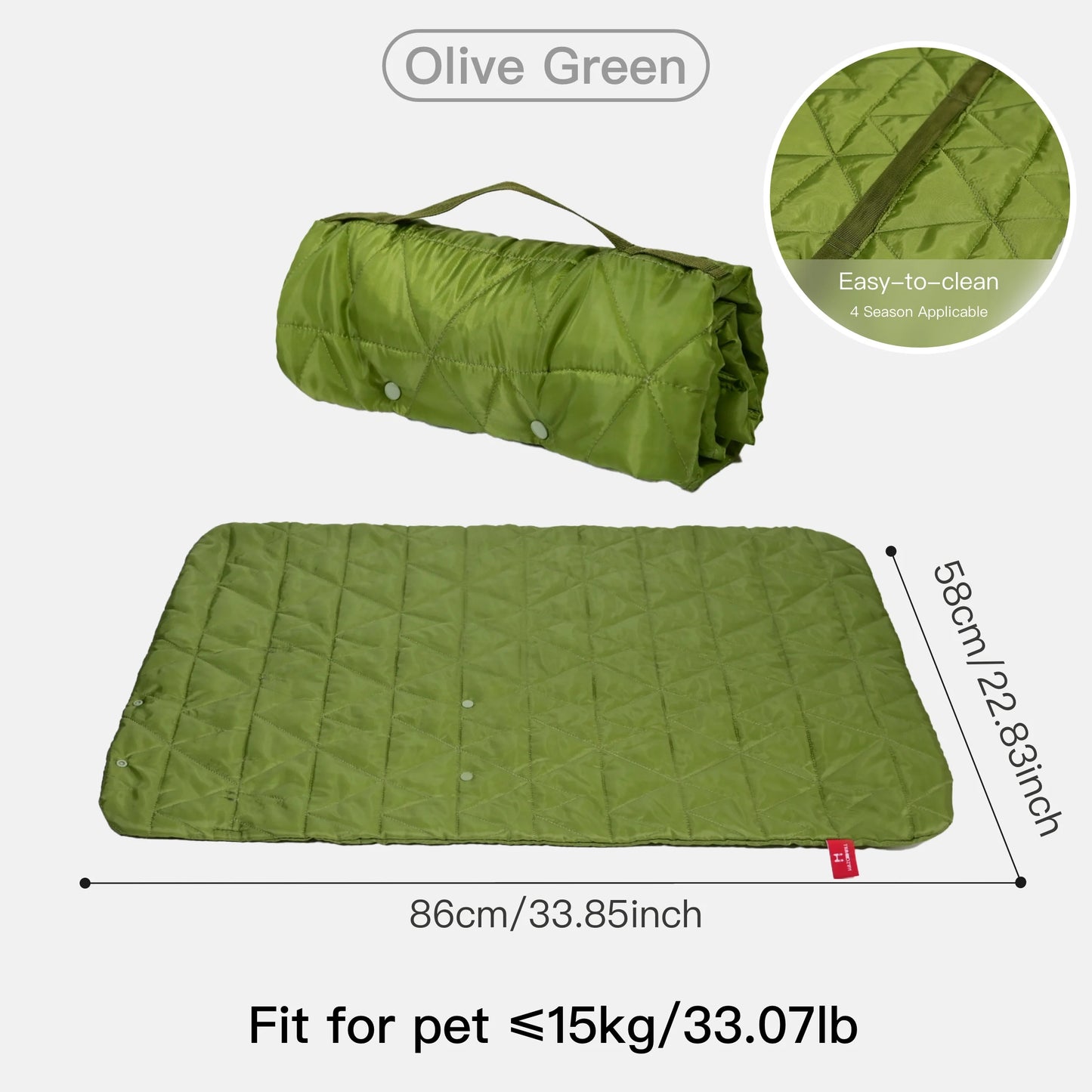 Outdoor  Portable Dog Mat, Roll-Up Washable Pet Bed for Travel, Large Foldable Mat for Dogs & Cats