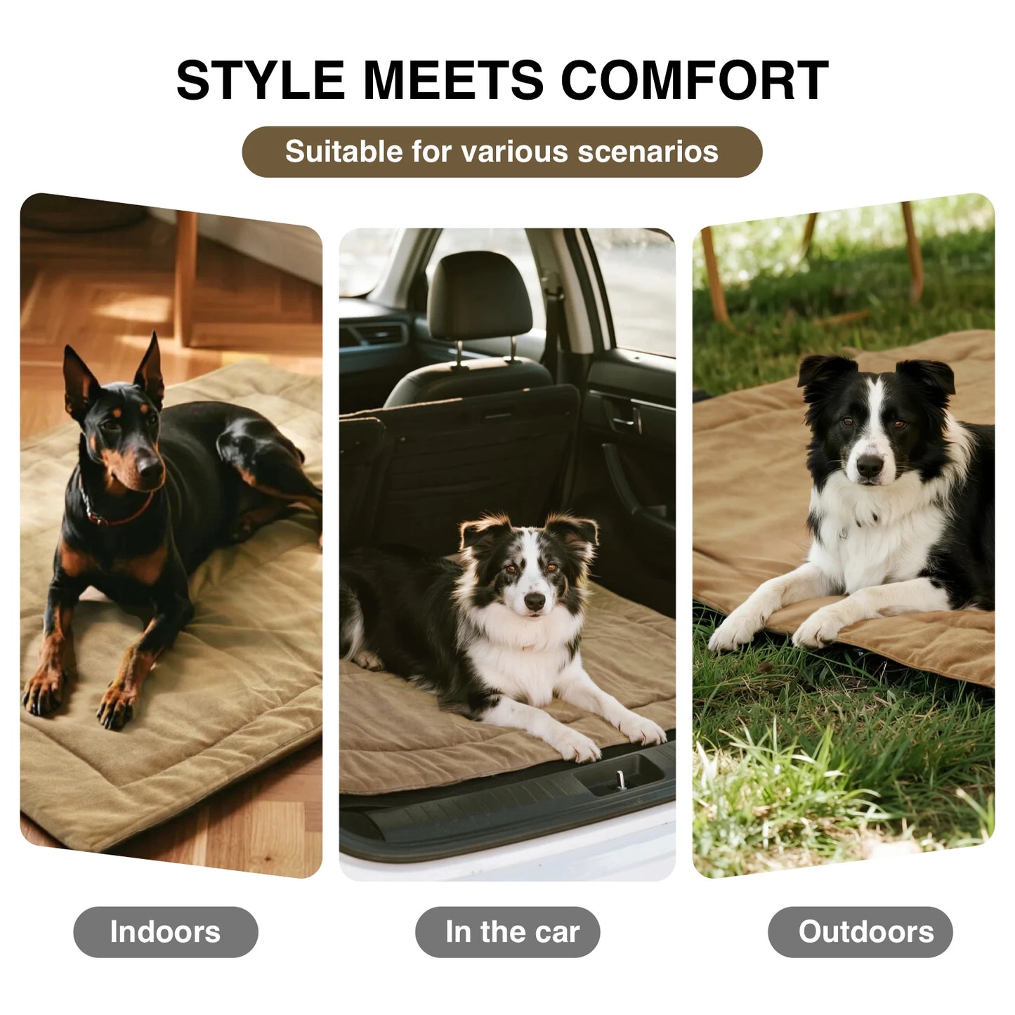 Outdoor  Portable Dog Mat, Roll-Up Washable Pet Bed for Travel, Large Foldable Mat for Dogs & Cats