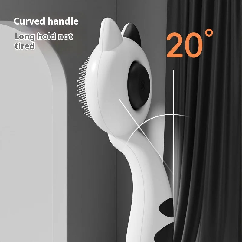 Self Cleaning Cat Dog Brush Stainless Steel Teeth Deshedding Tool Ergonomic Handle Grooming Comb for Long Short Hair Pets