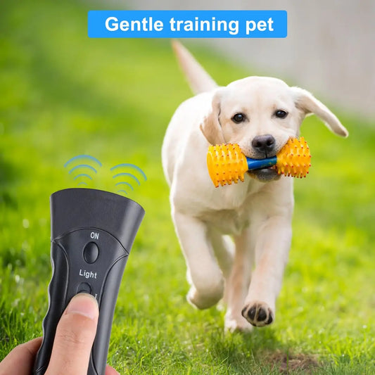 Ultrasonic Dog Barking Deterrent Trainer with LED Light Stop Bark Control Device for Pets Training
