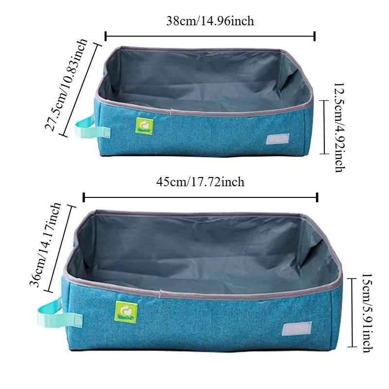 Semi Enclosed Cat Litter Box, Foldable, Portable, Waterproof, Oxford Cloth, Open Cat Toilet  Cat Litter Box Pet Supplies & Pet